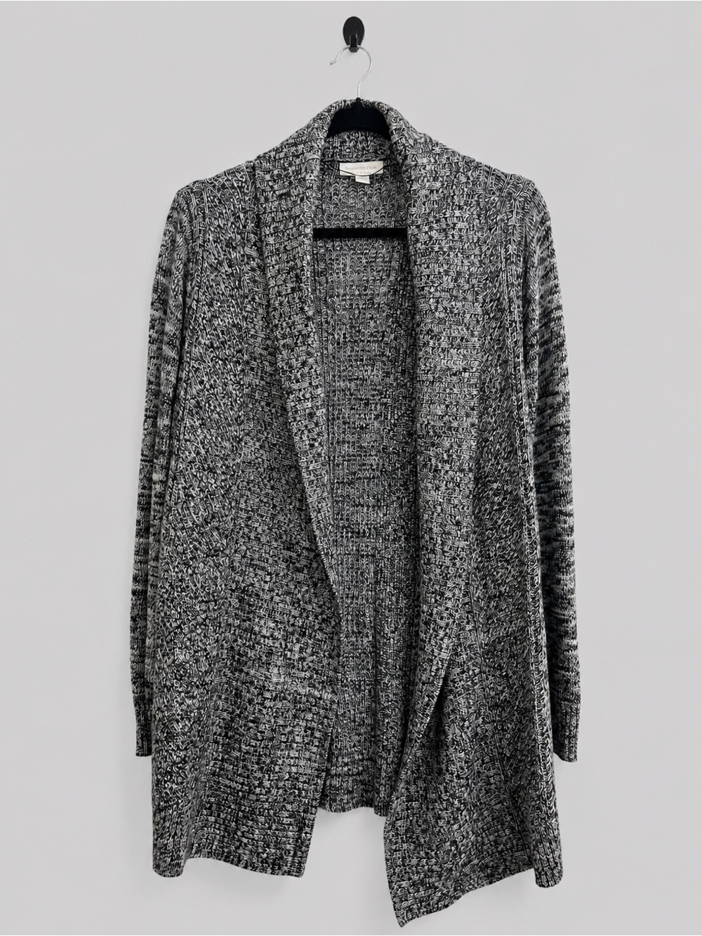 Charter Club Marled Gray Open-Front Cardigan